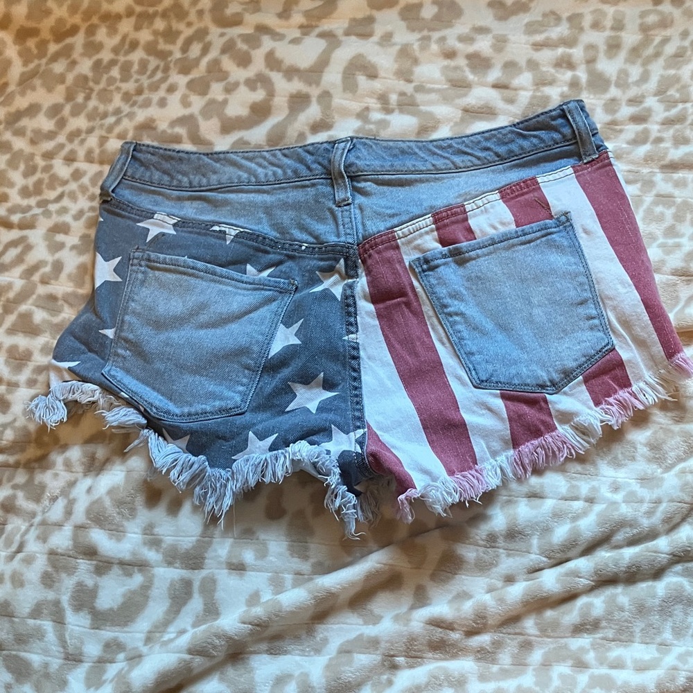 Mossimo Supply Co. Blue and Red Jean Shorts